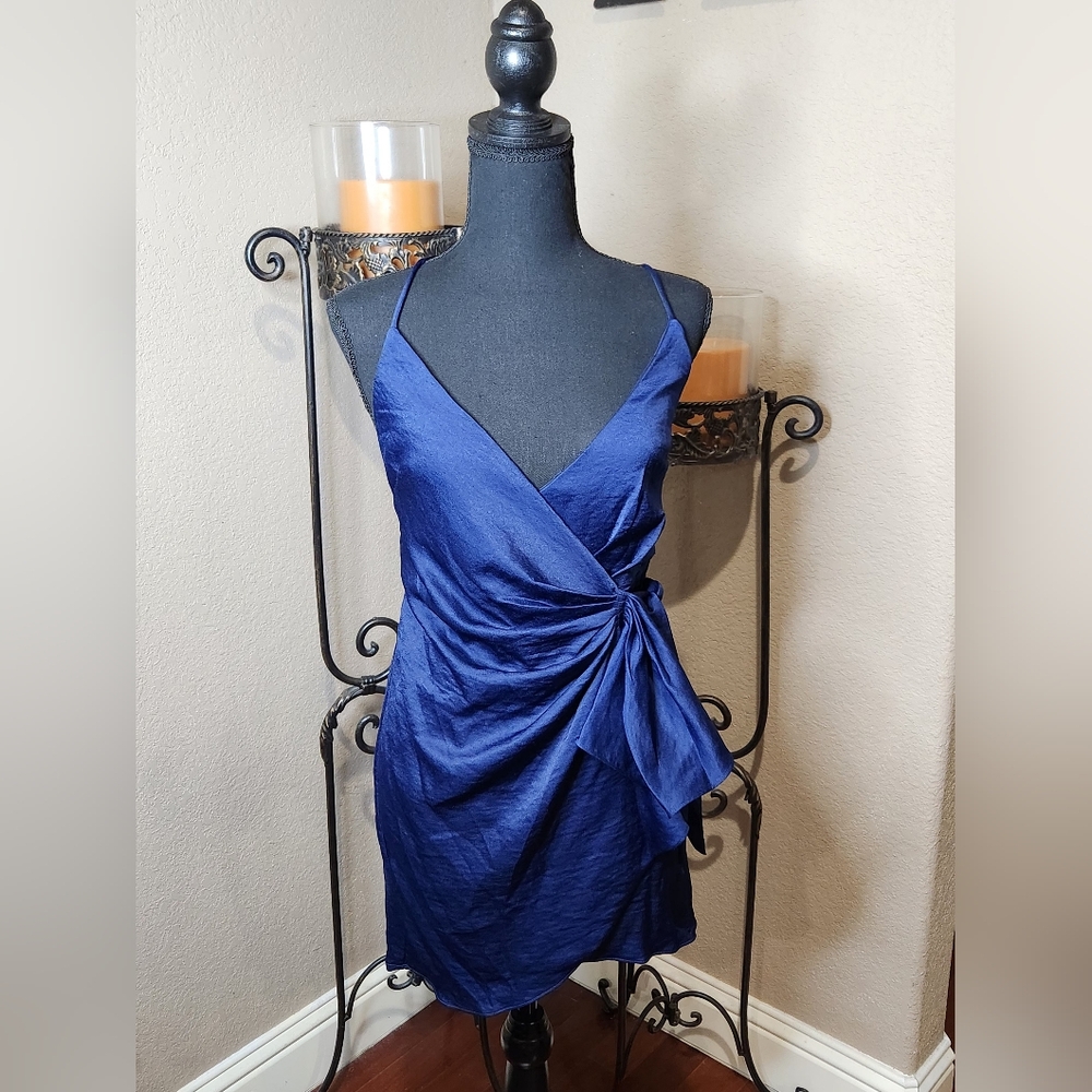 Angel Biba Navy Wrap Mini Dress. NWT, Size XS